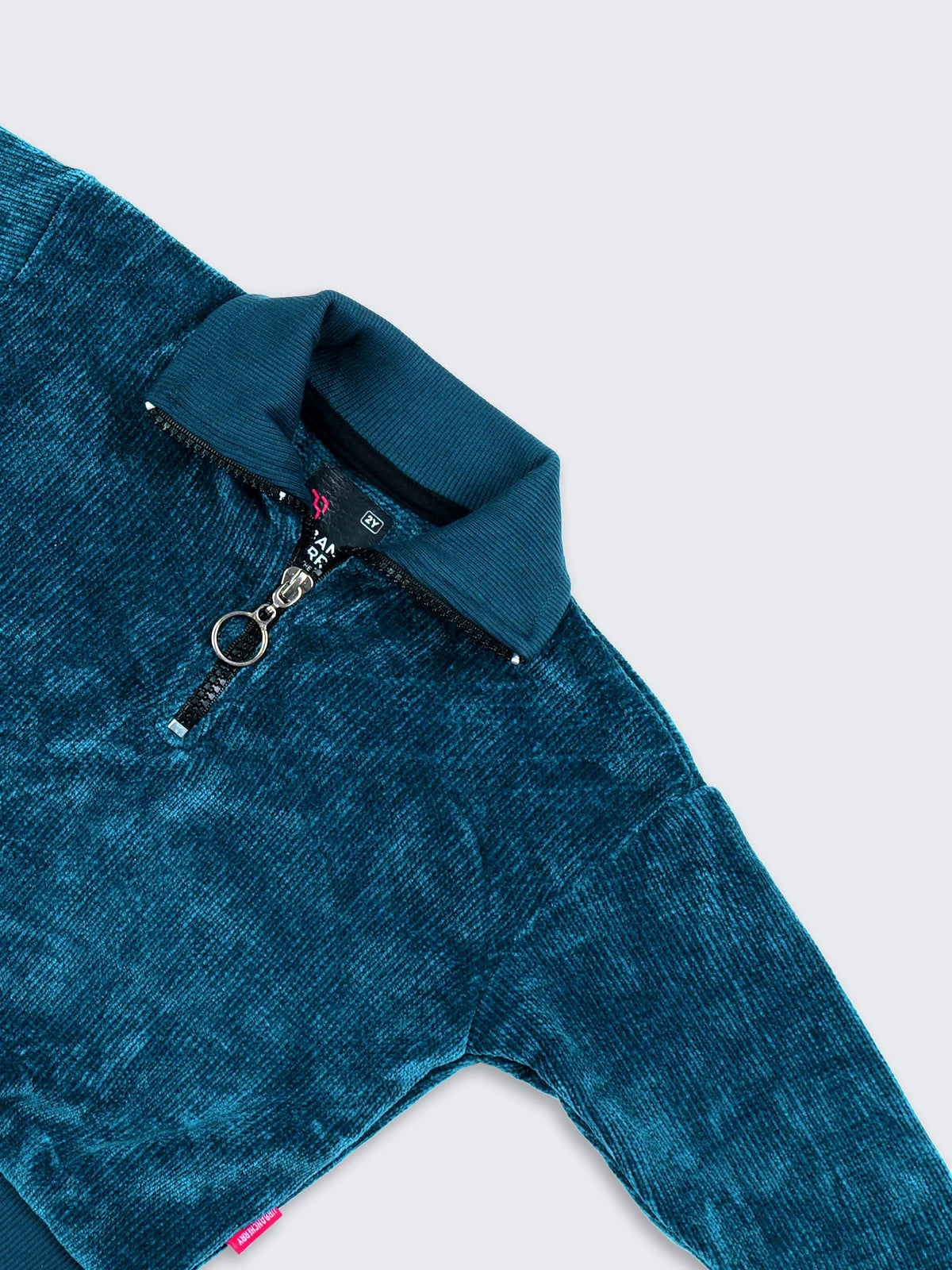 Half-Zip Textured Pullover for Boys Teal Blue