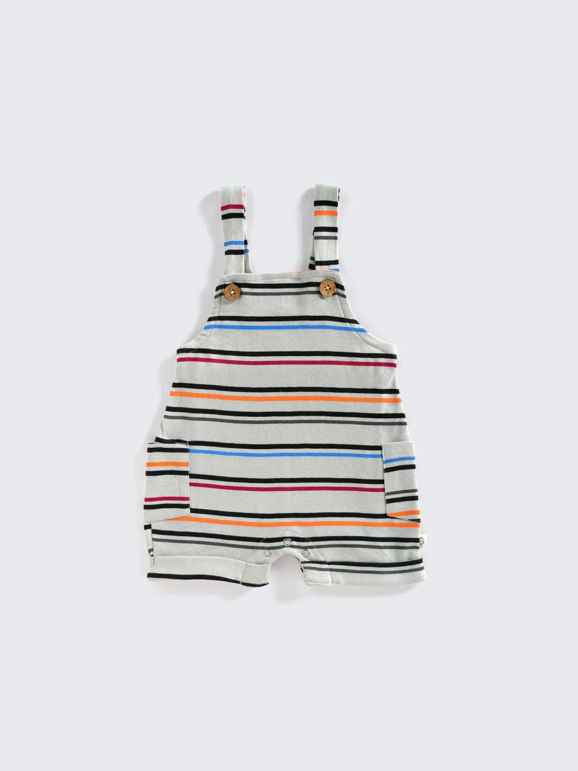 Striped Dungaree Set with White T-Shirt for Babies
