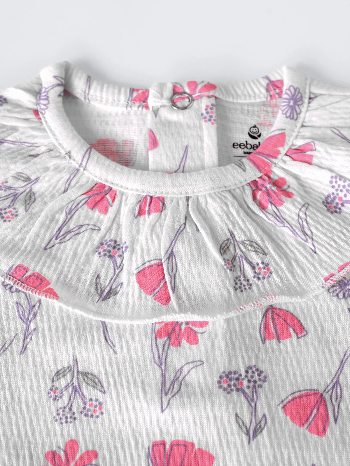 Floral Print Long Sleeve Baby Girl Bodysuit