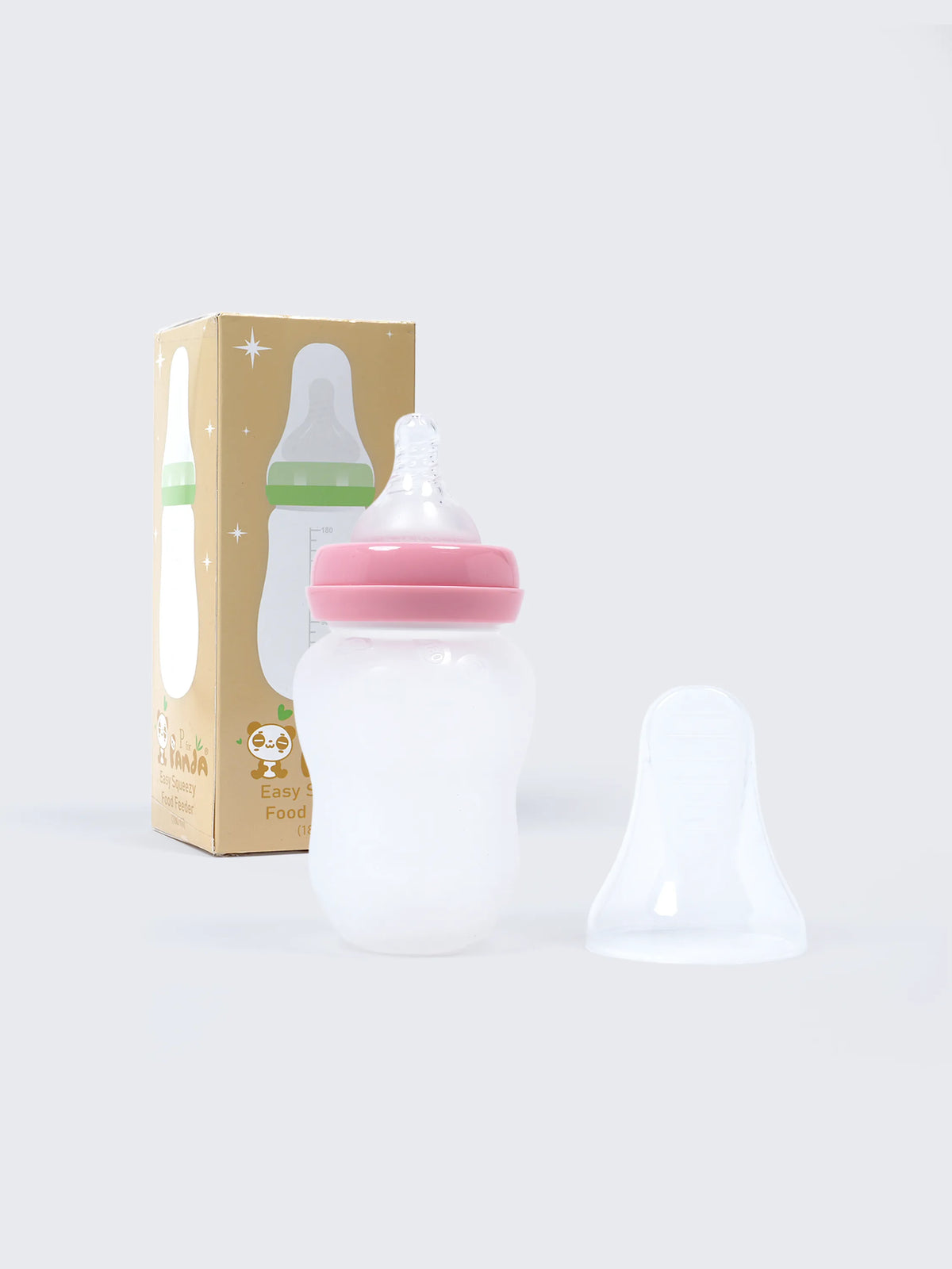 3 in 1 BPA Free Silicone Baby Feeding Bottle - Pink