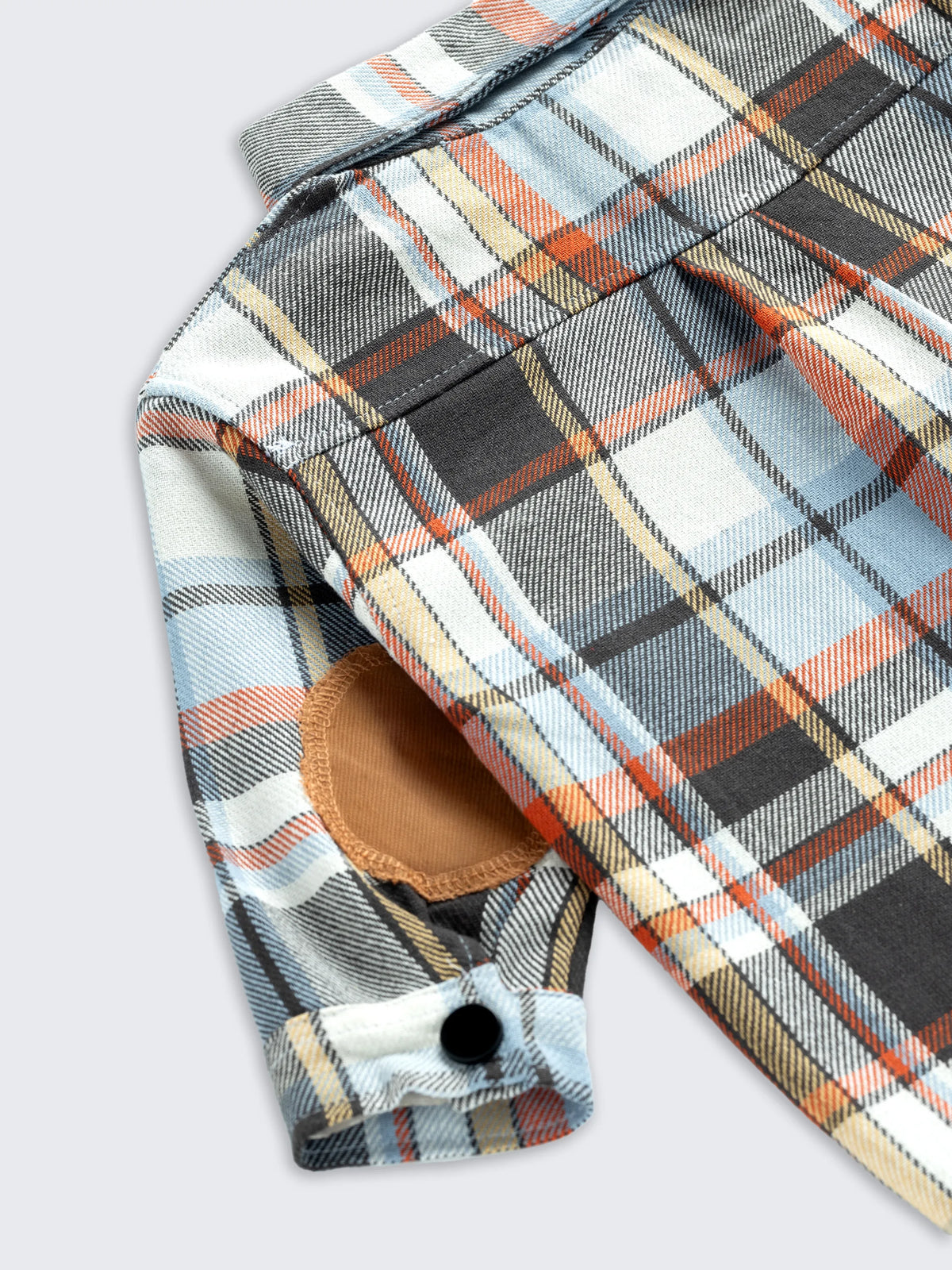 Boys Brown & Blue Check Shirt