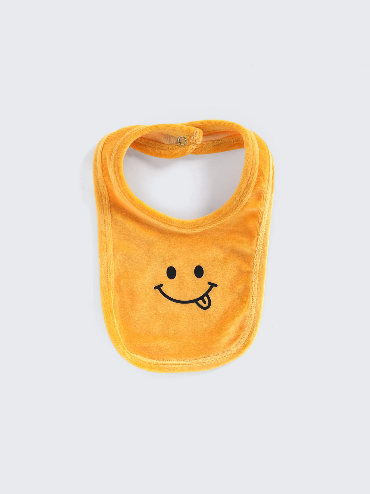 Solid Yellow Unisex  Bodysuit with Smiley Bib Set