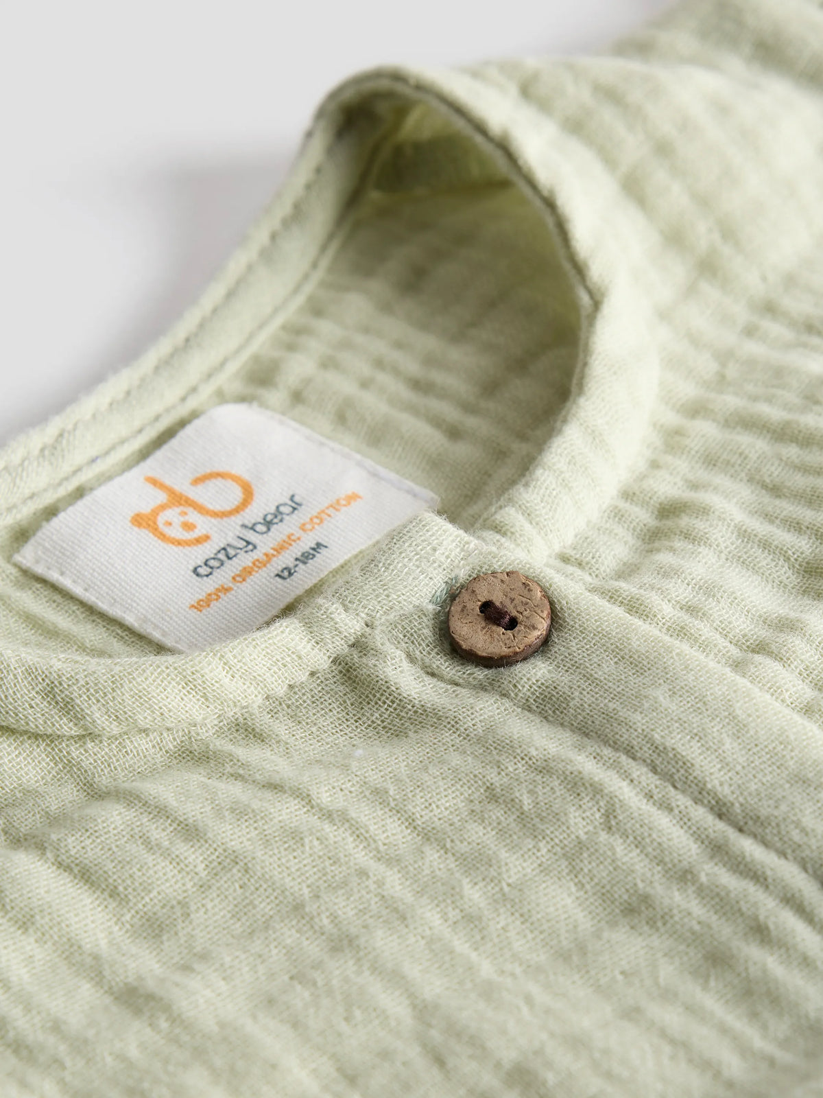 Organic Cotton Olive Flutter Sleeve Baby Dress