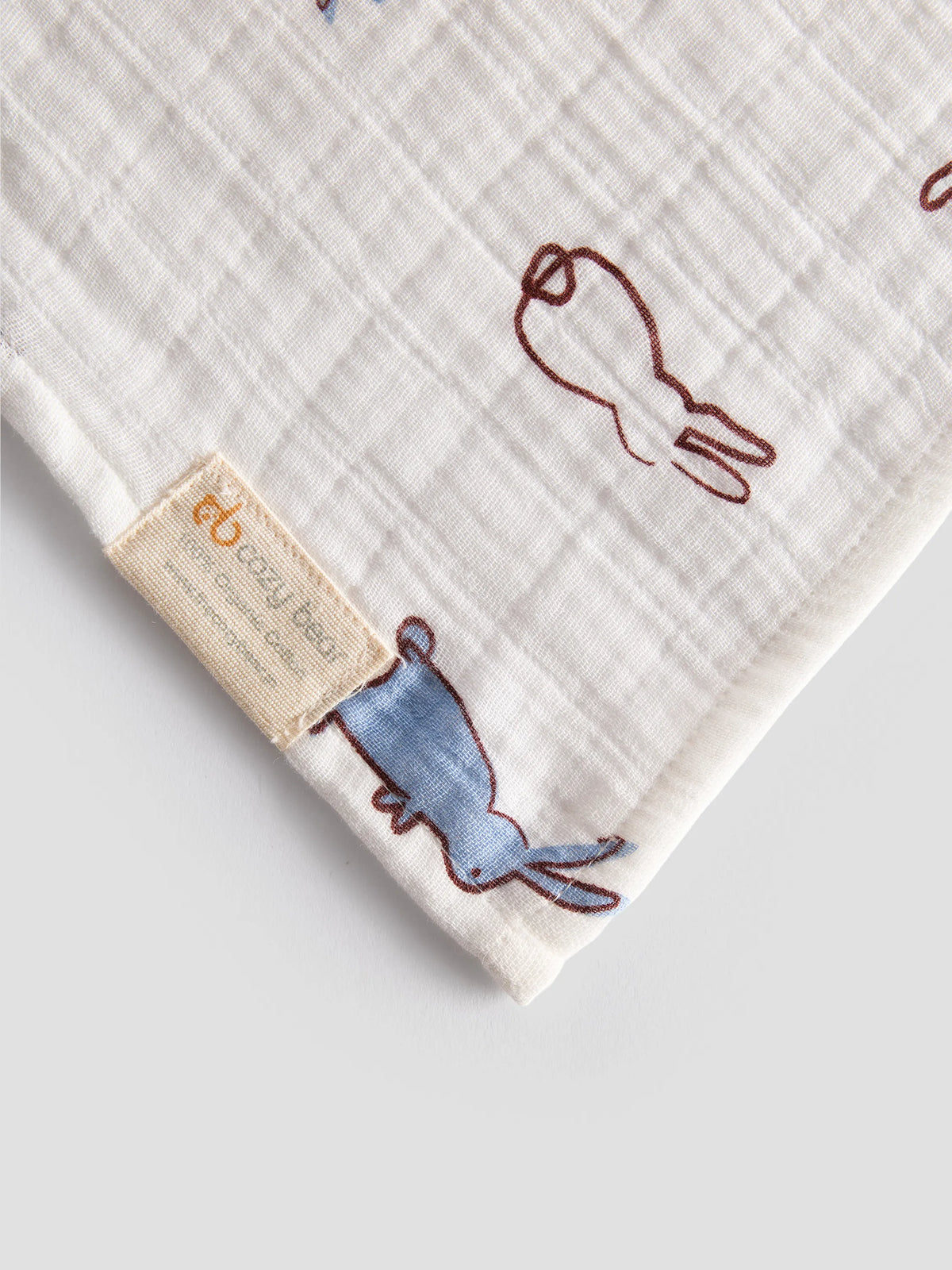 Organic Cotton Muslin Swaddle Blanket - Bunny Print