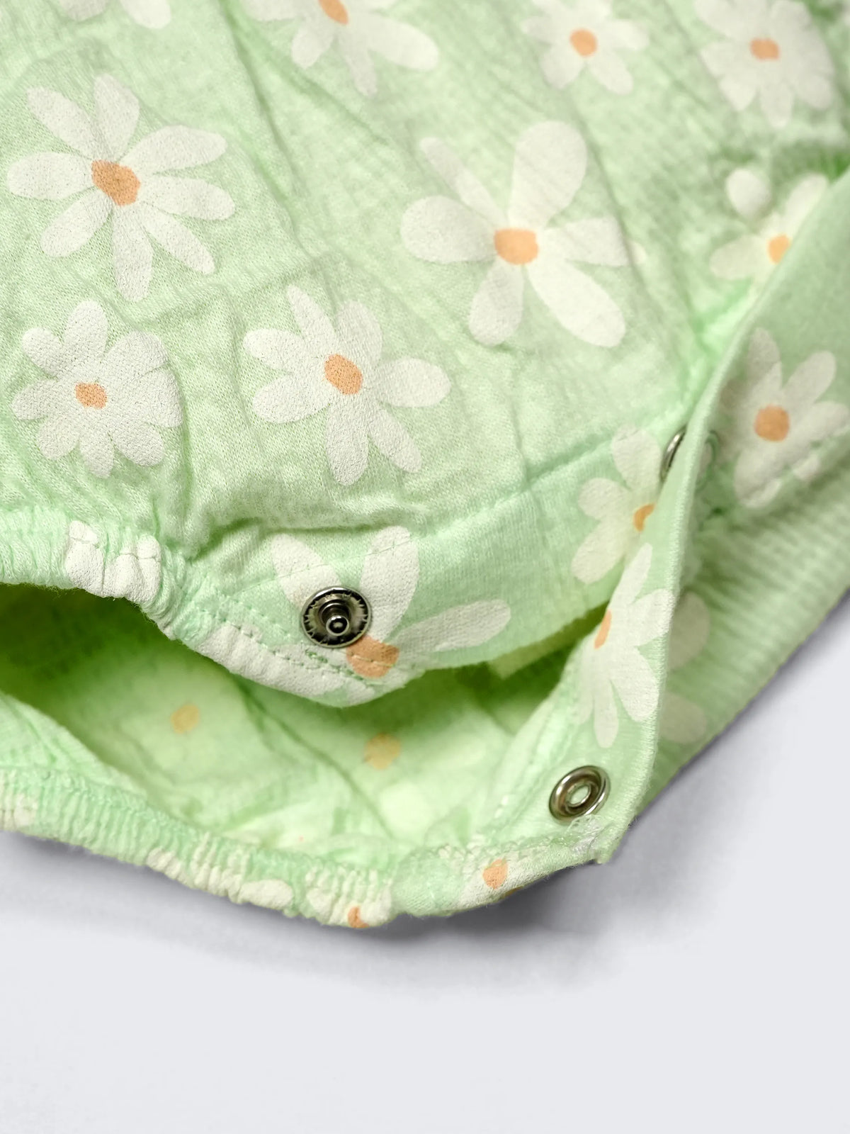 Daisy Bloom Frill Strap Baby Girl Romper – Soft Green