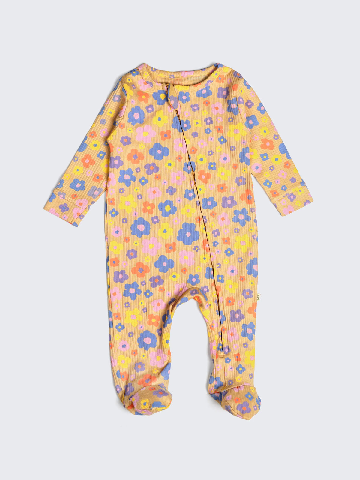 Rainbow & Floral Print Unisex Full Sleeve Baby Sleepsuit – (Pack of 2)