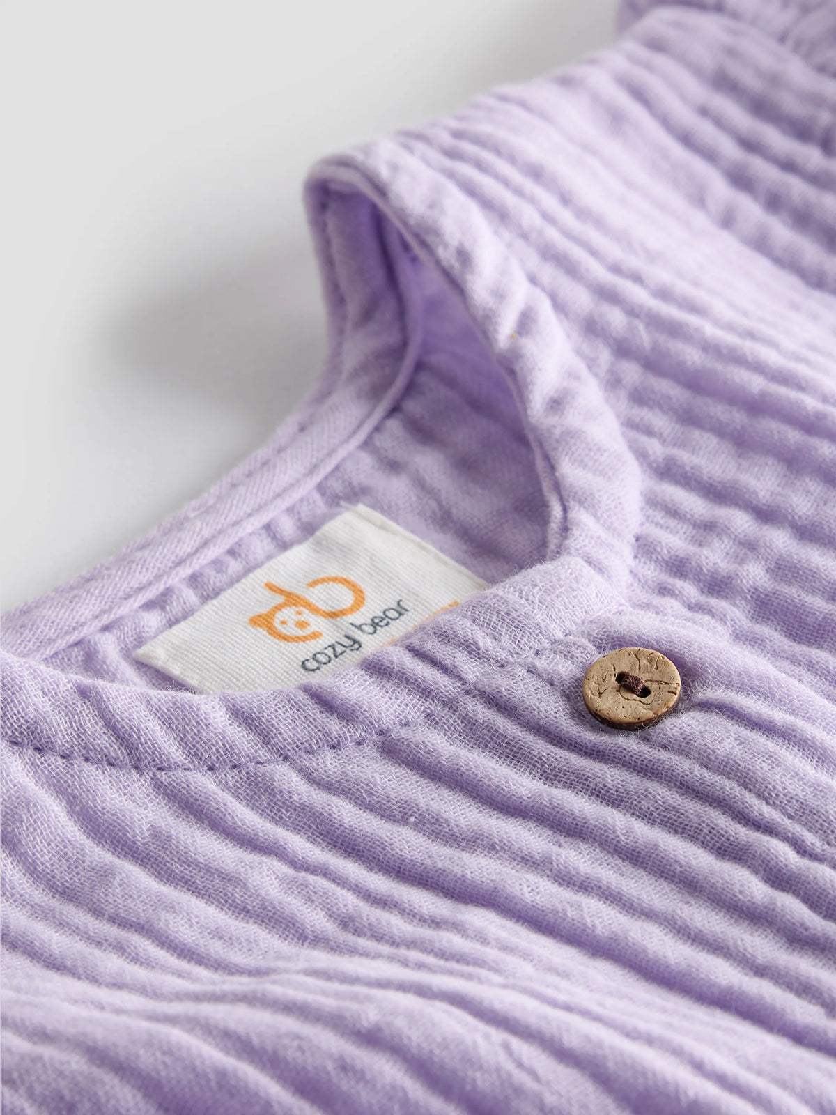 Lilac Organic Cotton Button-Down Frill Top for Baby Girls