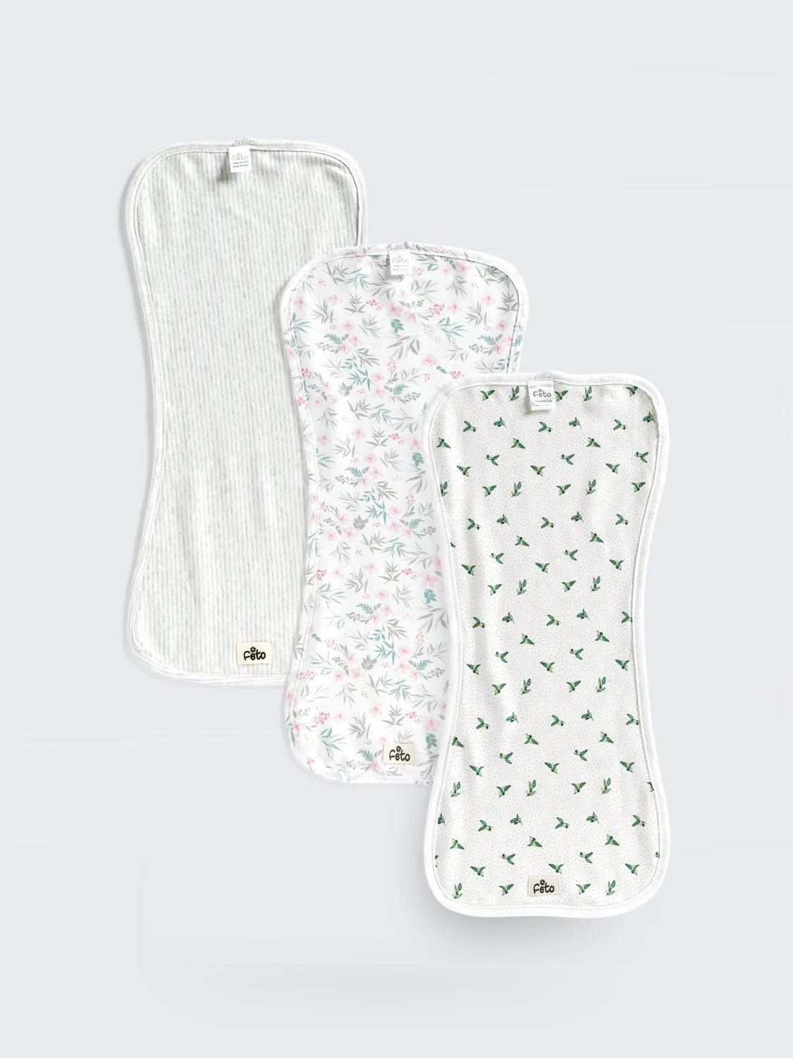 Organic Cotton Burp Cloth Set- Pack of 3 Newborn Essentials