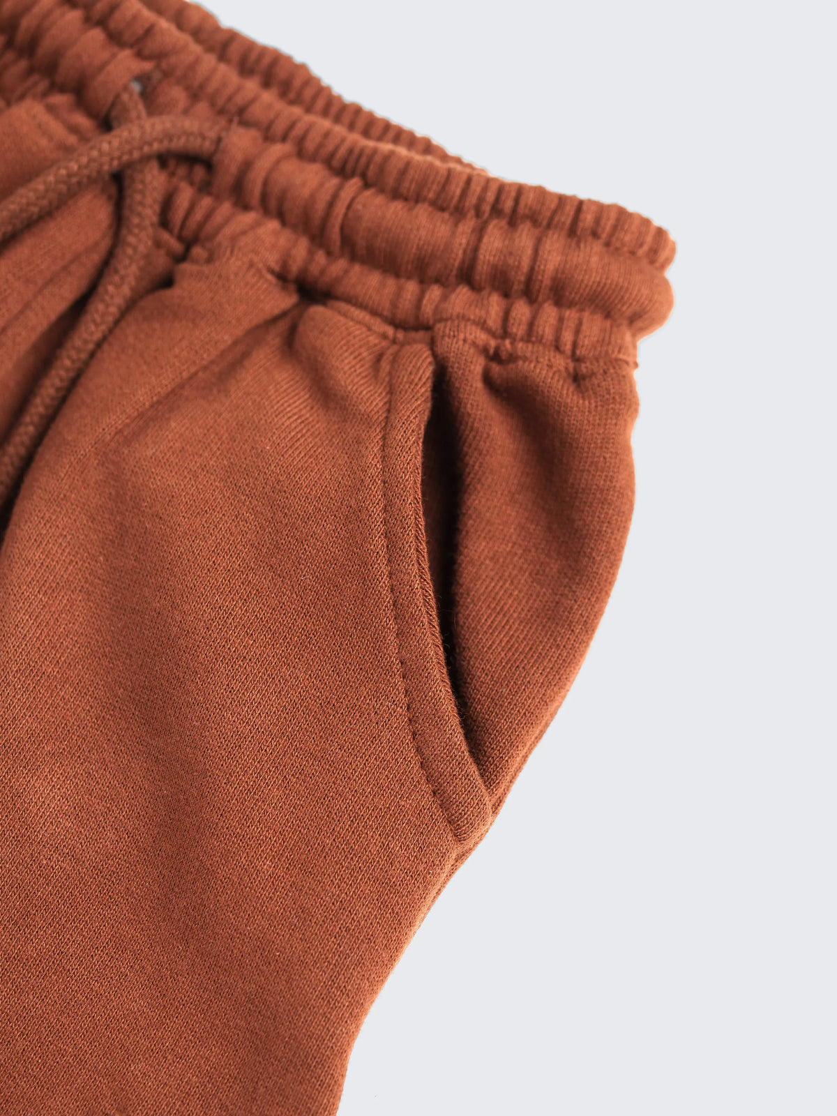 Boys Solid Cargo Joggers - Rust Brown