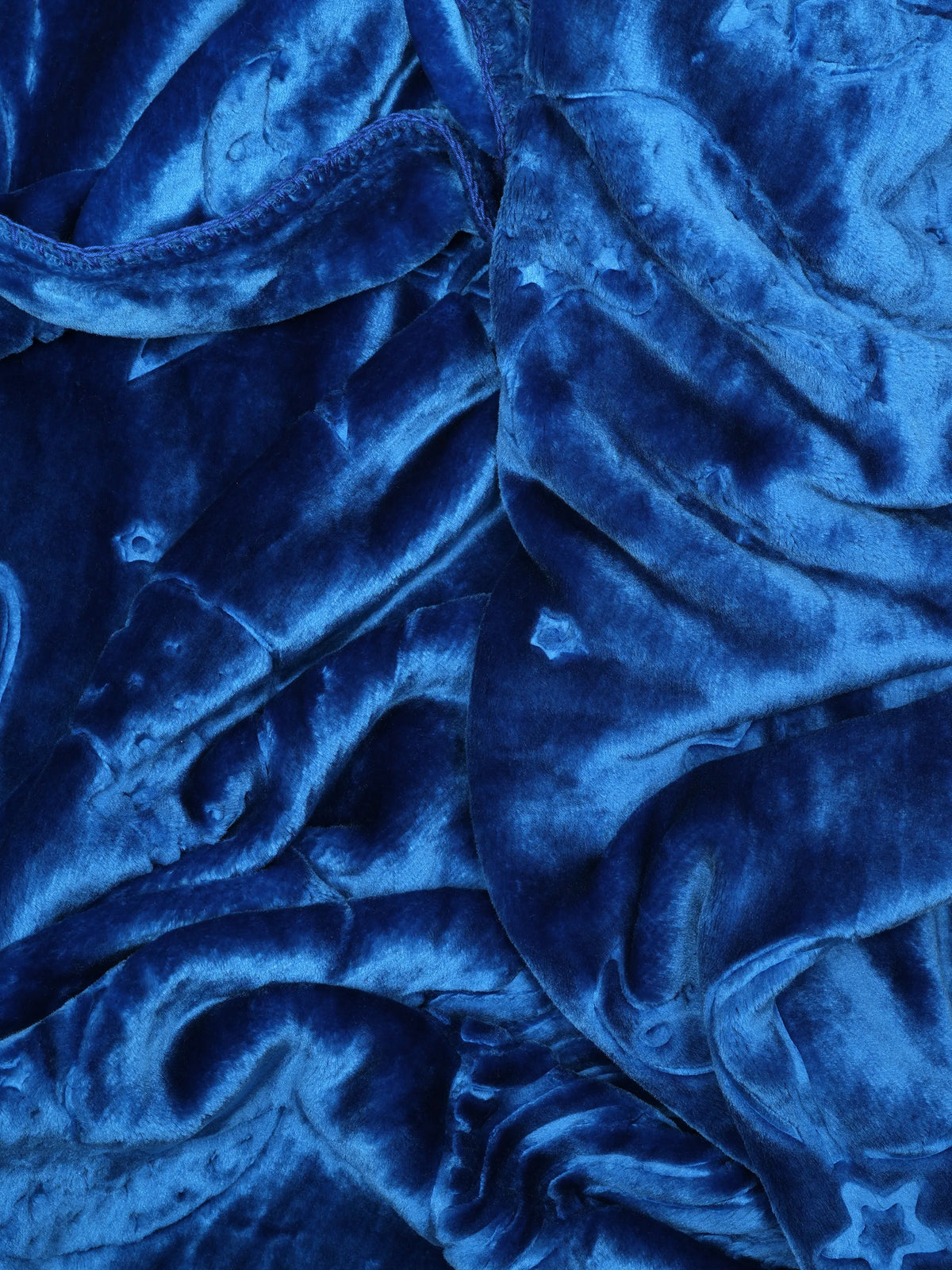 Blue Soft Baby Swaddling Blanket – Plush Receiving Blanket with Star Pattern