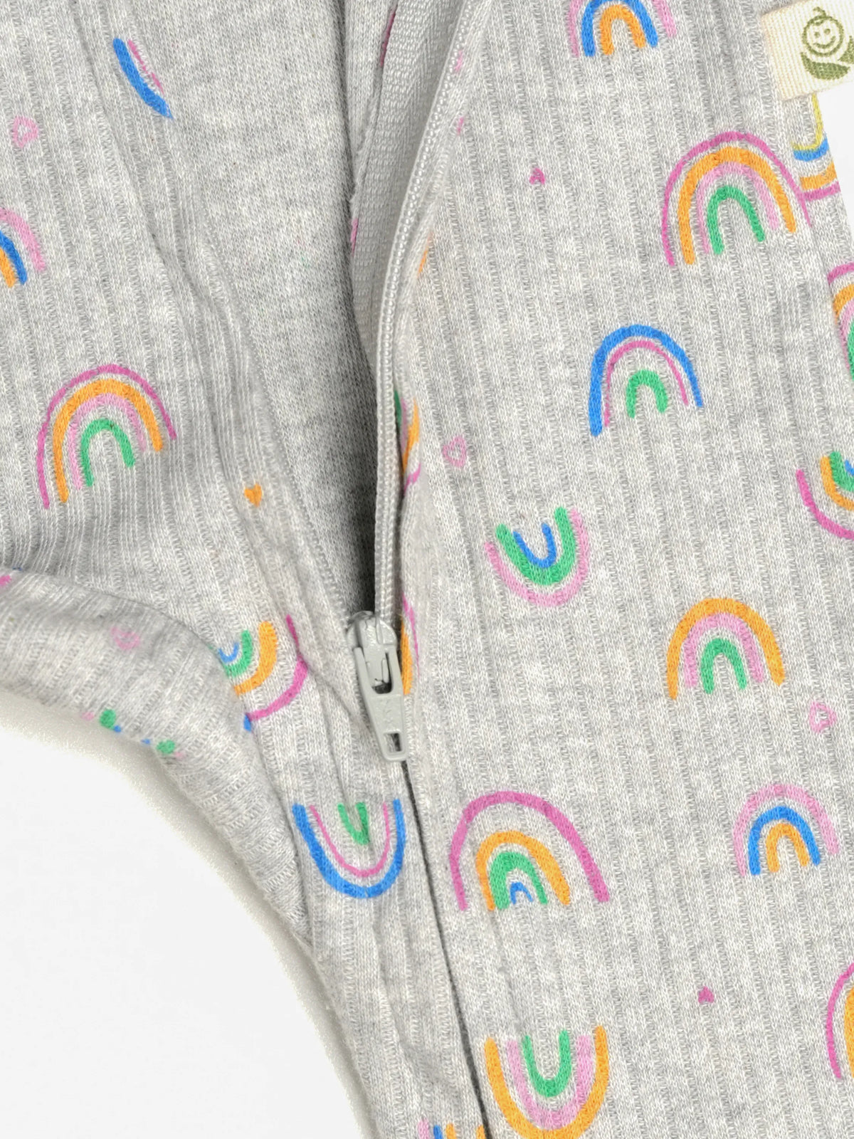 Rainbow & Floral Print Unisex Full Sleeve Baby Sleepsuit – (Pack of 2)