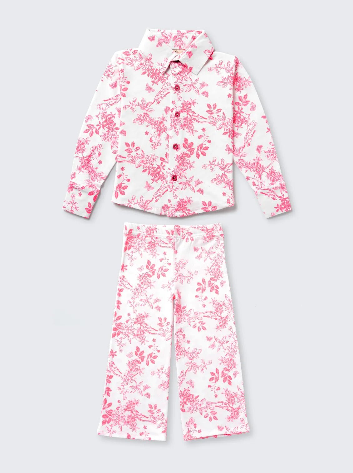 Girls Pink Floral Print Comfy Co-ord Set