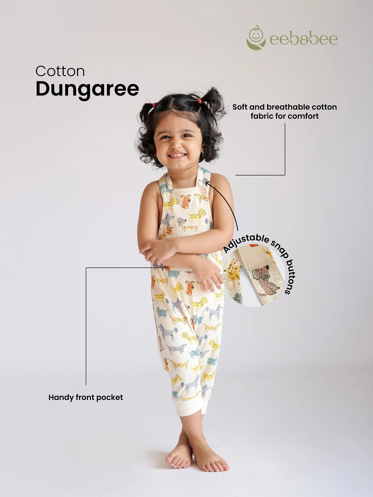 Playful Pups Cotton Dungaree