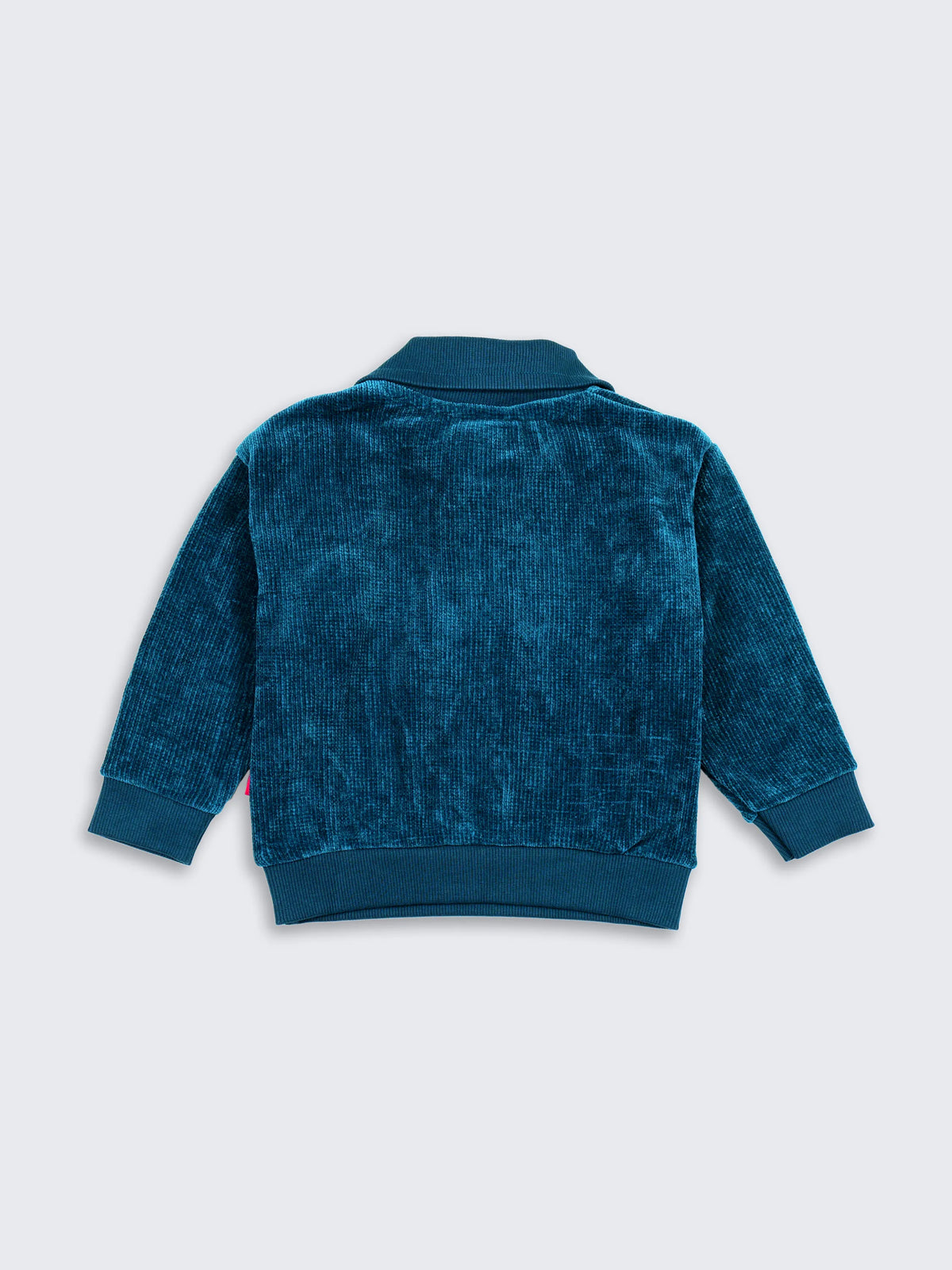 Half-Zip Textured Pullover for Boys Teal Blue