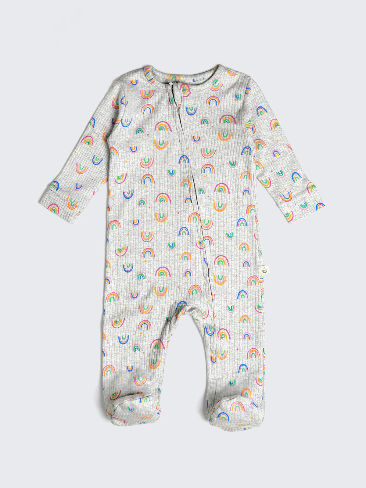 Rainbow & Floral Print Unisex Full Sleeve Baby Sleepsuit – (Pack of 2)