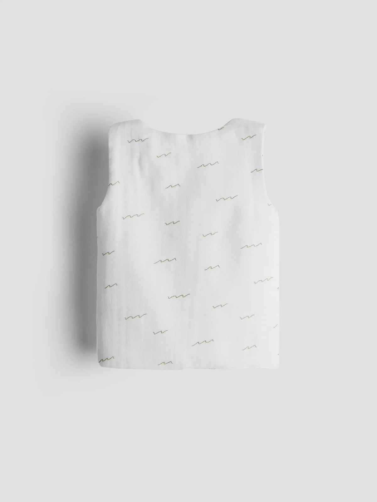 Organic Cotton White Jabla – Green Scribble Print