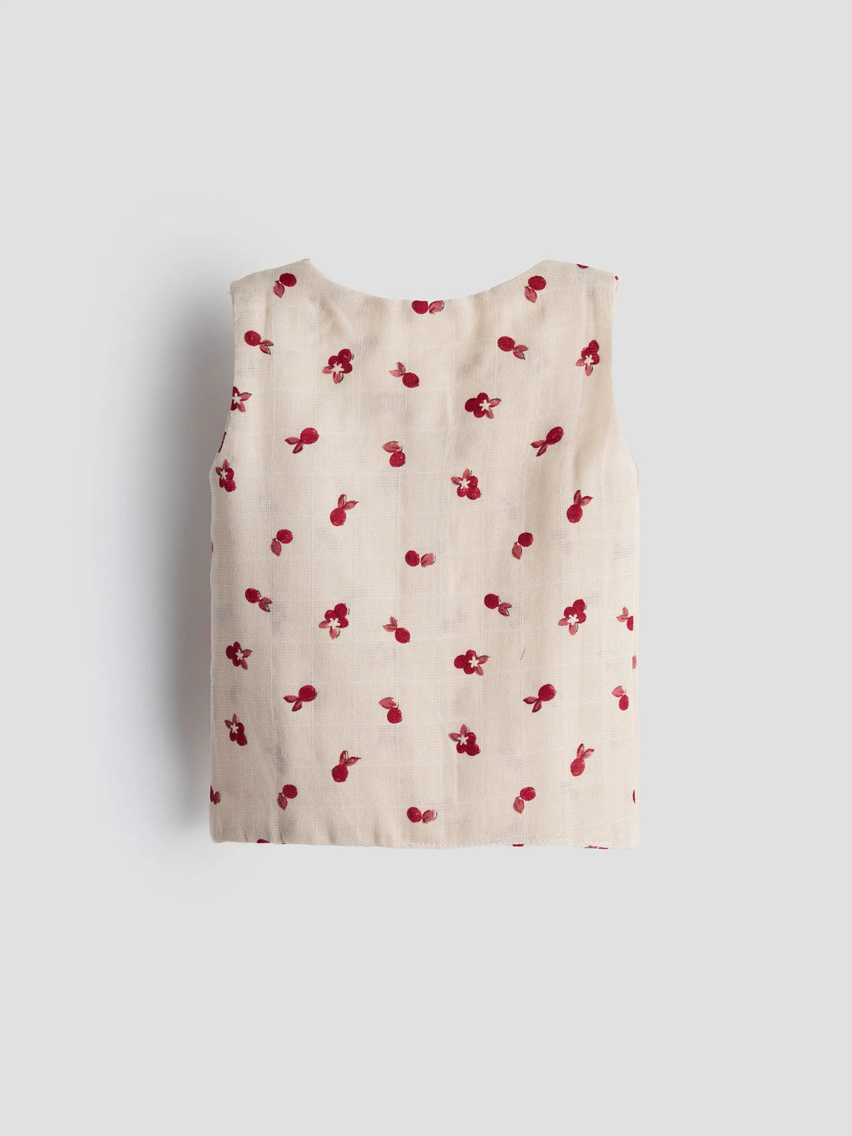 Sleeveless Organic Cotton Jabla with Cherry Blossom Print