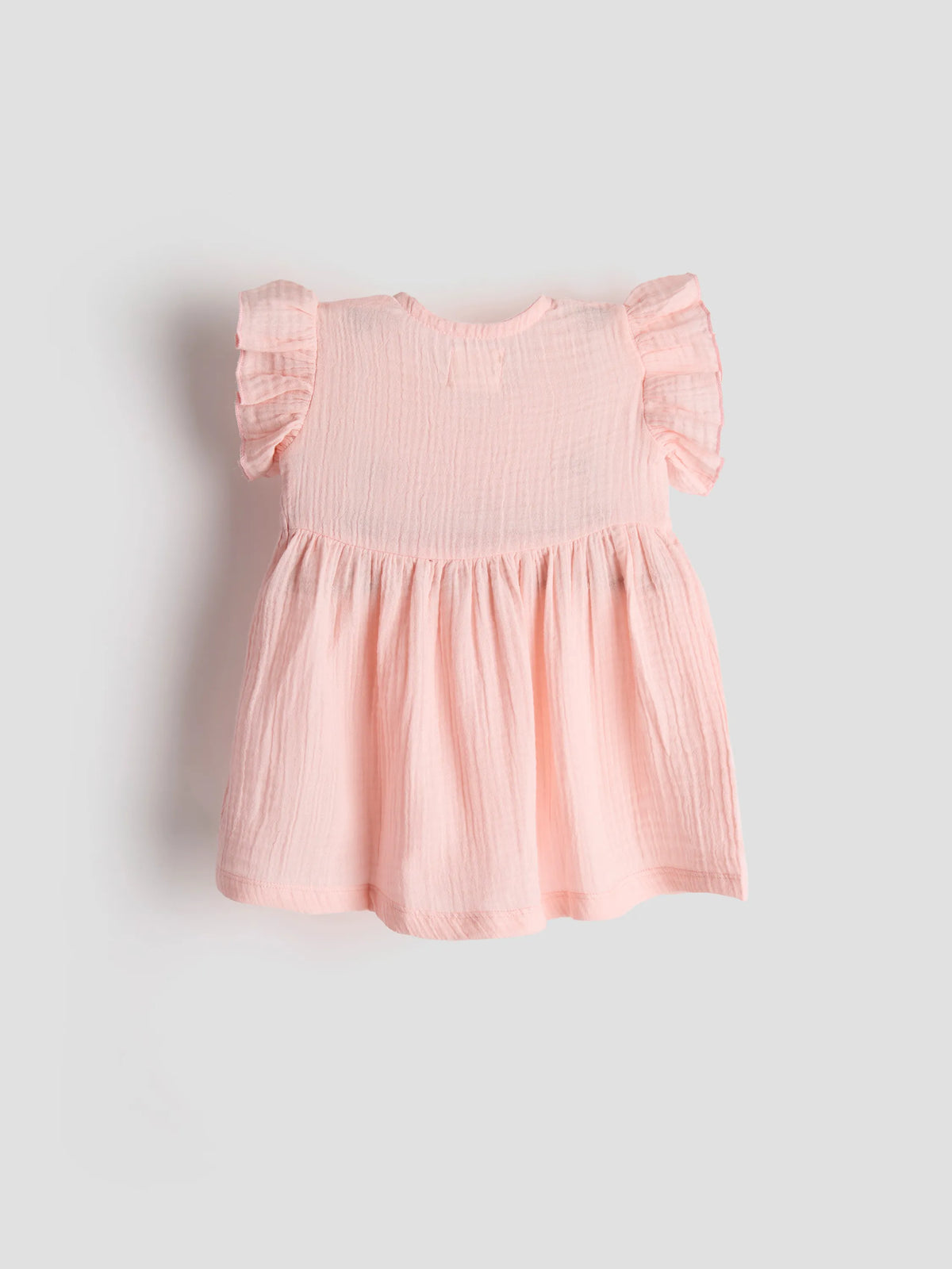 Organic Flutter Frock for Baby Girls – Soft Pink