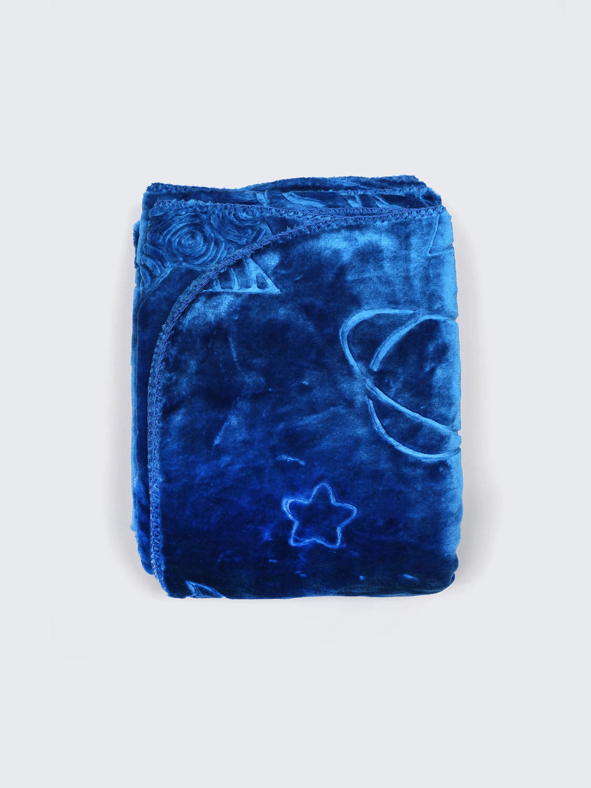 Blue Soft Baby Swaddling Blanket – Plush Receiving Blanket with Star Pattern