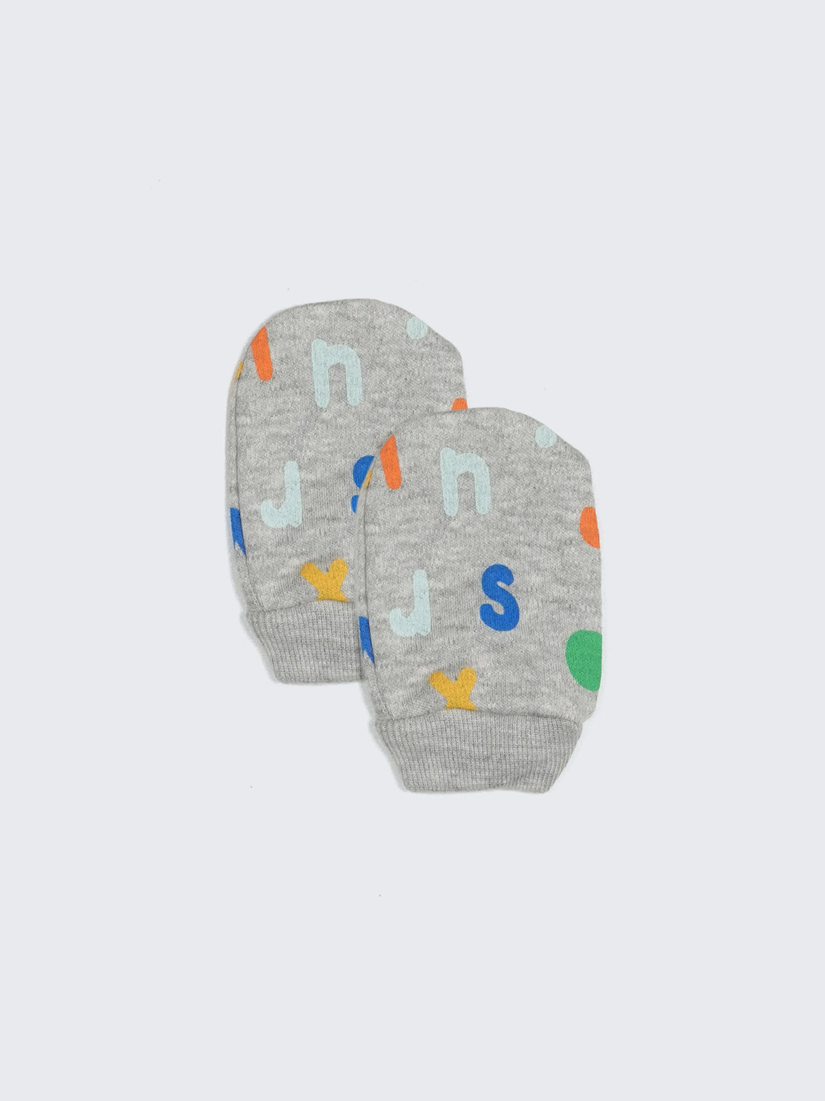 Alphabet Print Baby Mittens & Booties Set (2 Pairs)