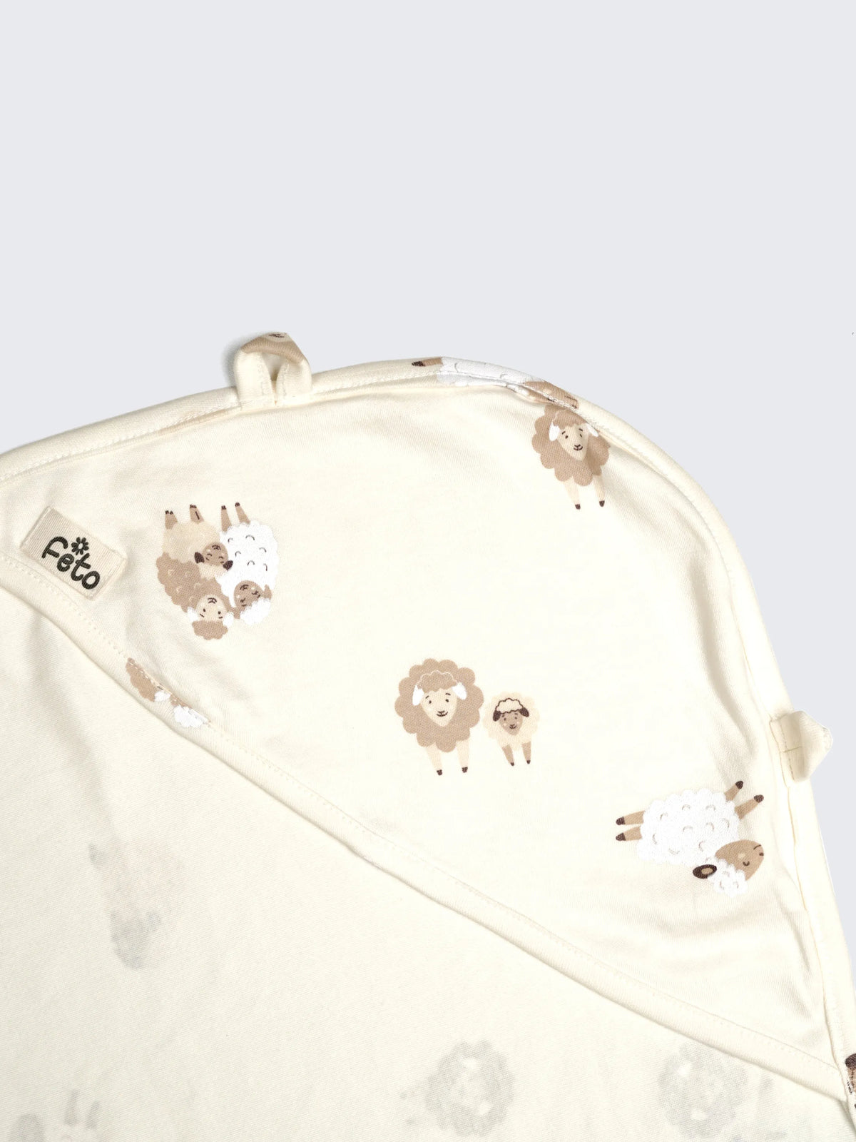 Sheep Print Hooded Towel for Babies