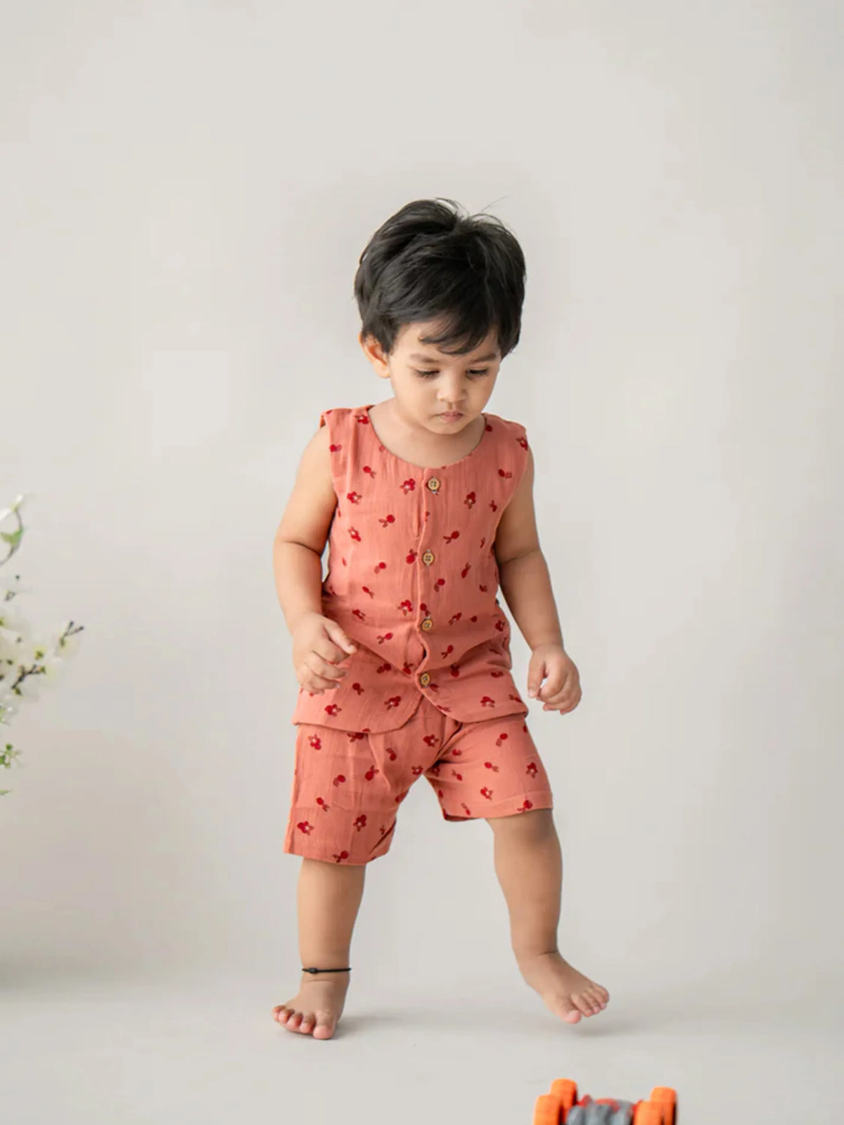 Cherry Bloom Sleeveless Organic Cotton Jabla