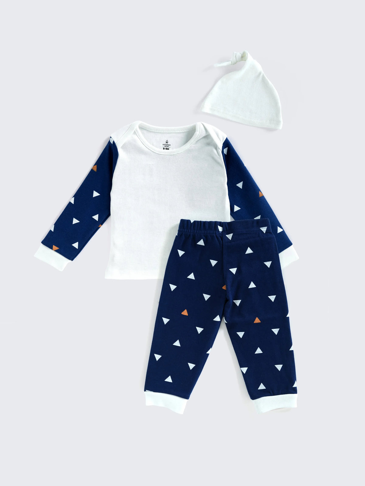 Blue Triangle Print Full Sleeve Unisex Co-Ord Set