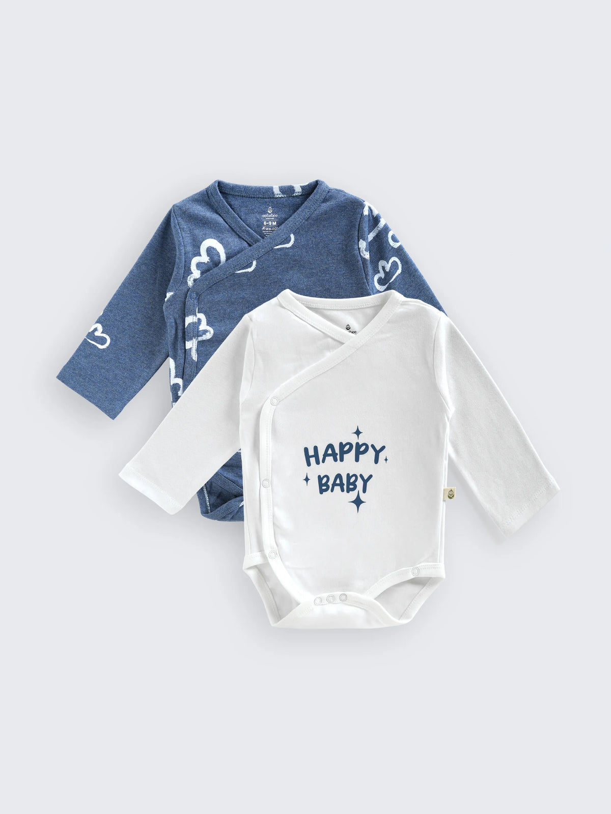 Unisex Kimono Style Wrap Bodysuit Set – Pack of 2