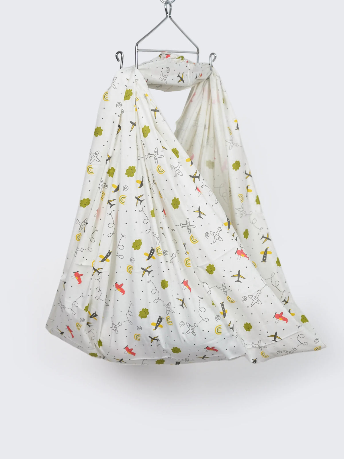 Twill Print Baby Cradle Cloth with Net - Airplane