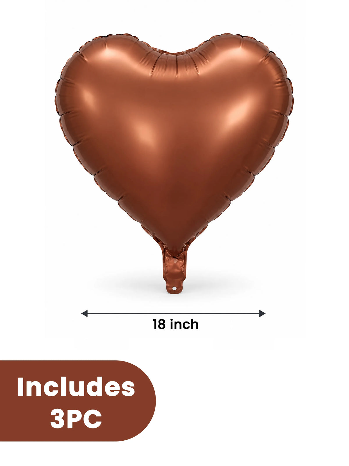 Heart Foil Balloon Metallic Mylar Brown & Cream 10-Piece