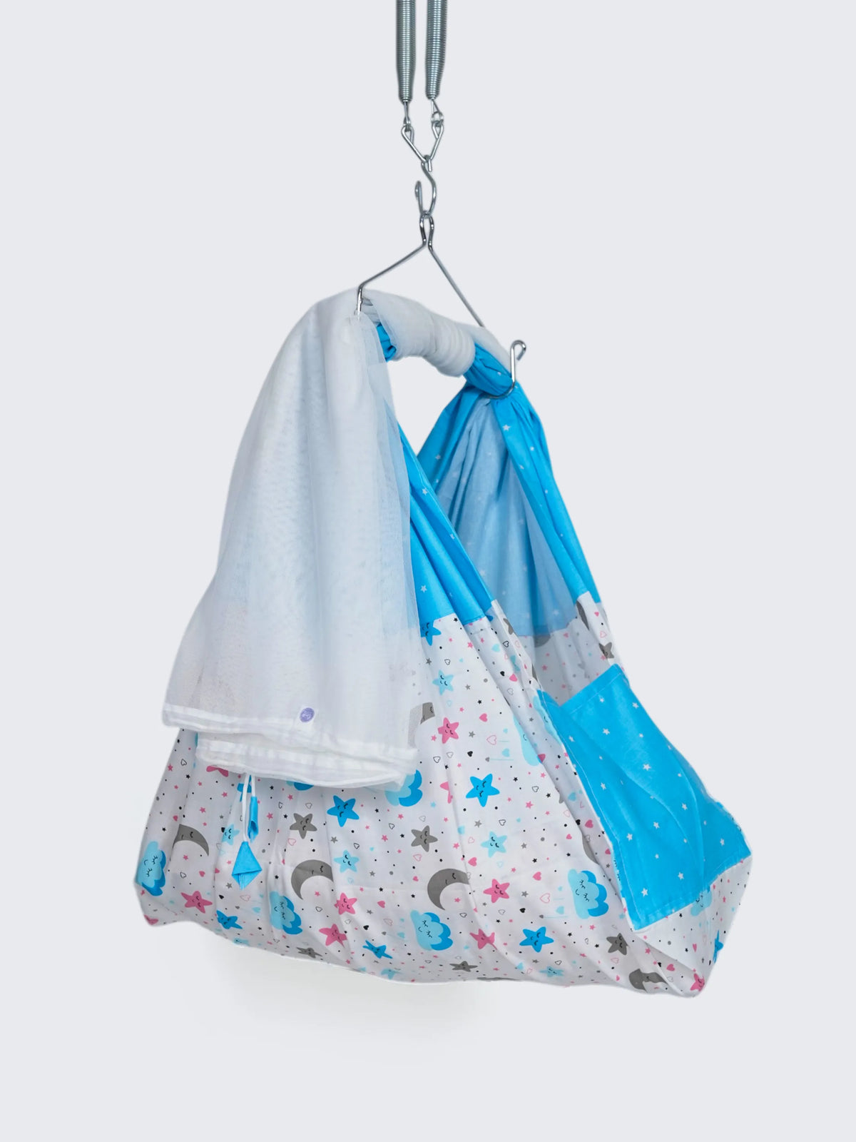 Twill Baby Cradle Safeguard Set - Star, Moon & Cloud Print
