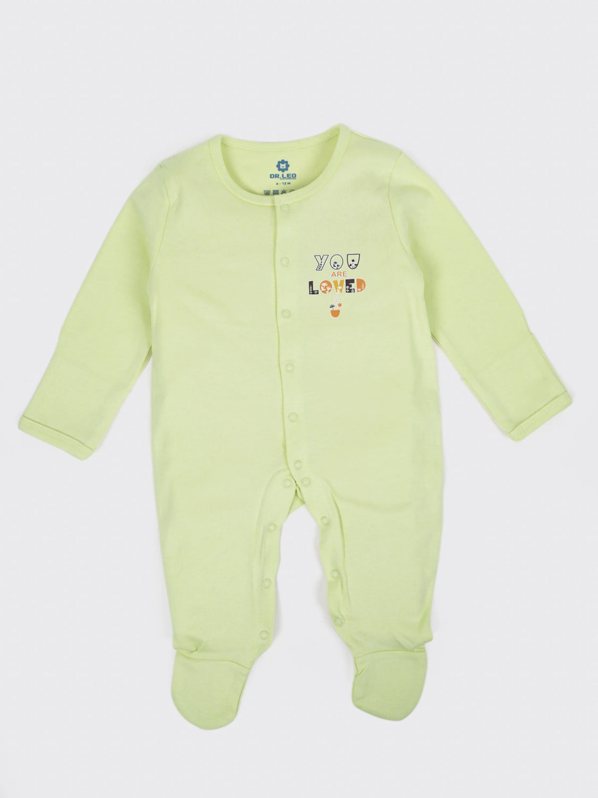 Unisex Baby Solid Sleepsuit Light Green