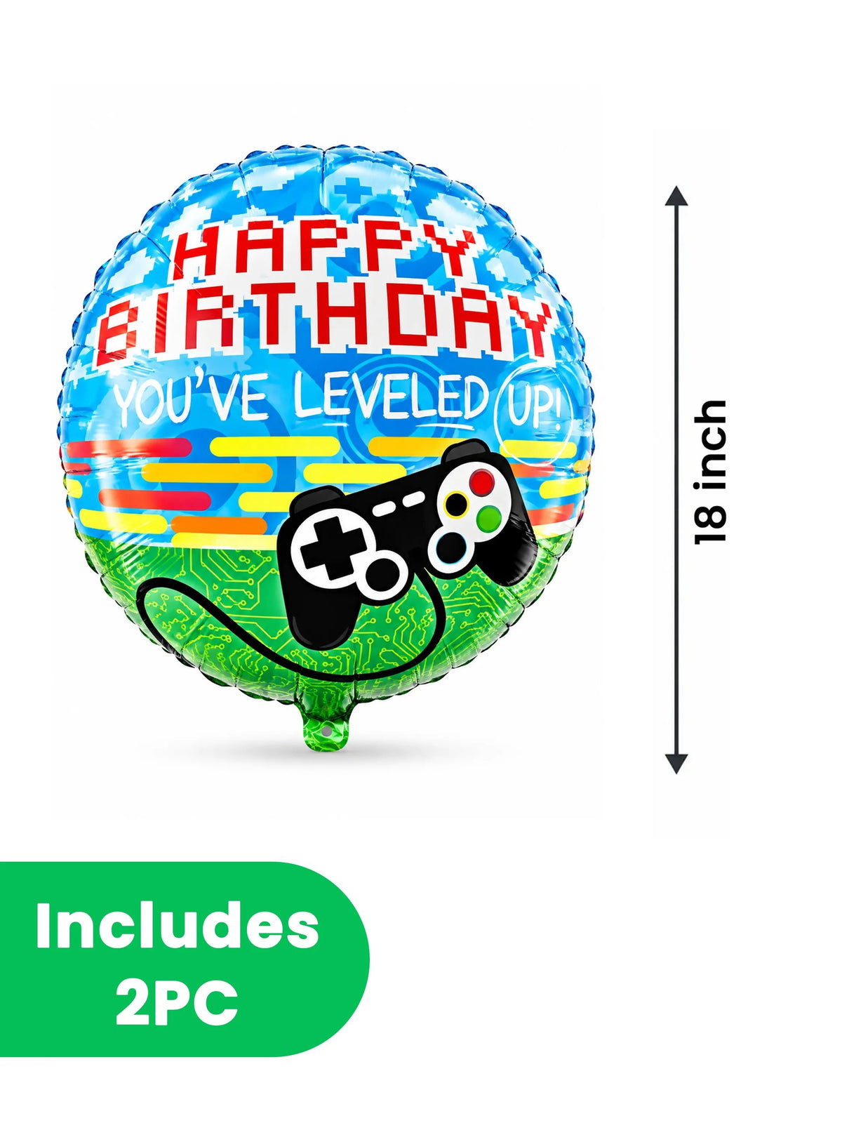 5-Piece Gamer Foil Balloon Birthday Set