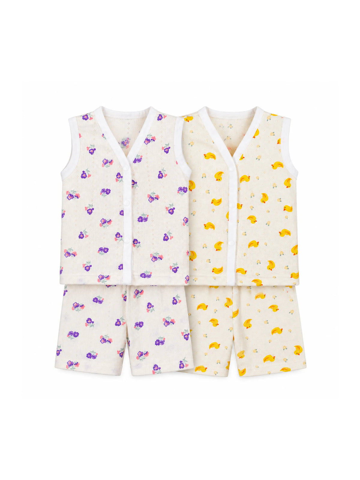 2 Set Combo Baby Sleeveless Jabla & Shorts - 3-6 Months