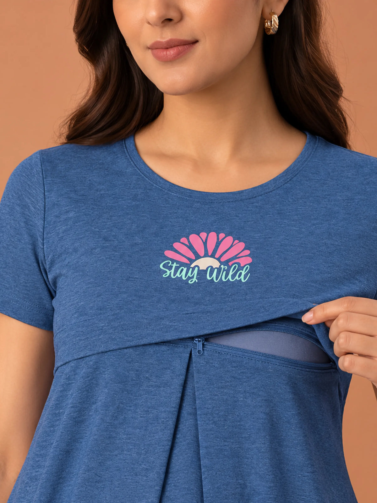 Maternity & Nursing T-Shirt – Blue