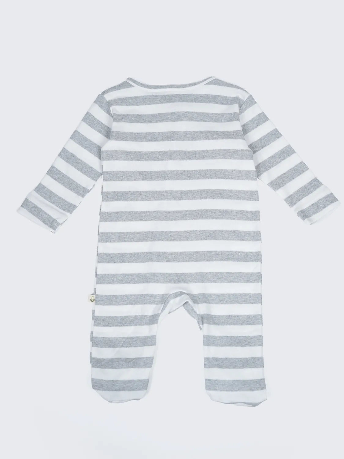 Grey Stripe Full Sleeve Footed Sleepsuit for Newborn Babies