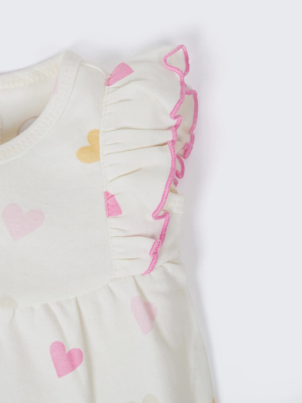 Baby Girls Heart Print Ruffle Romper