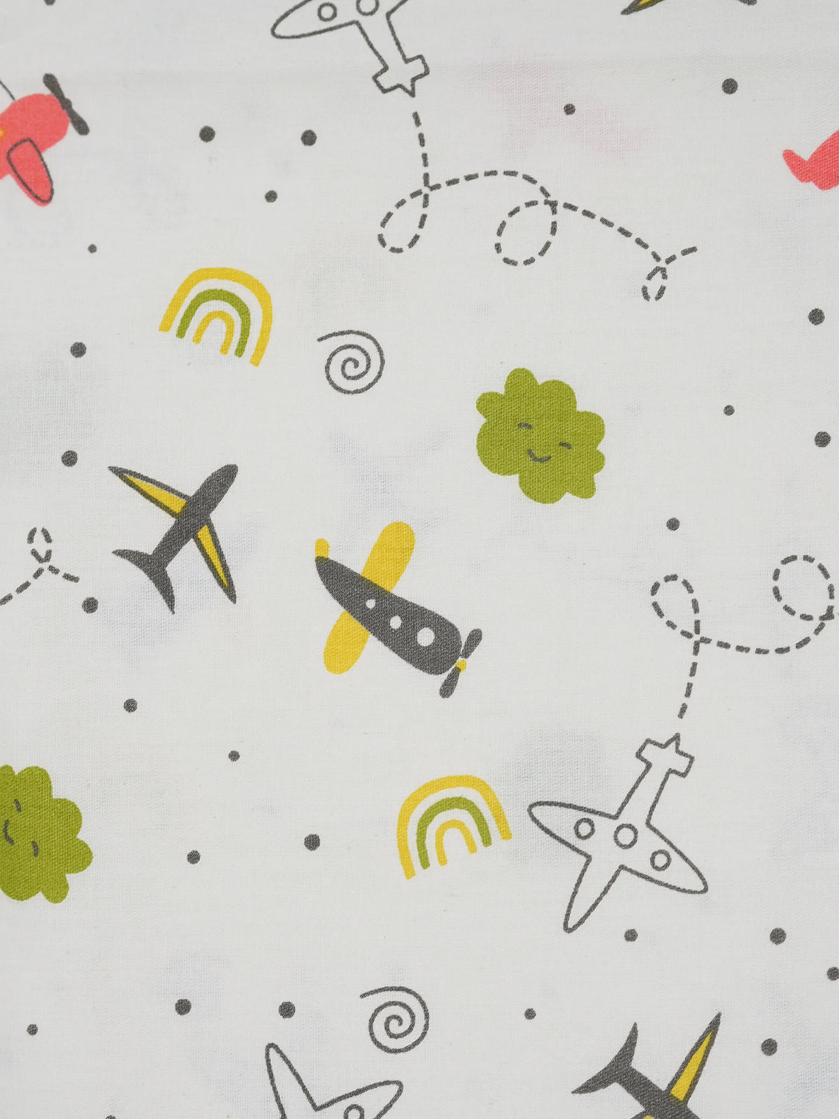Twill Print Baby Cradle Cloth with Net - Airplane