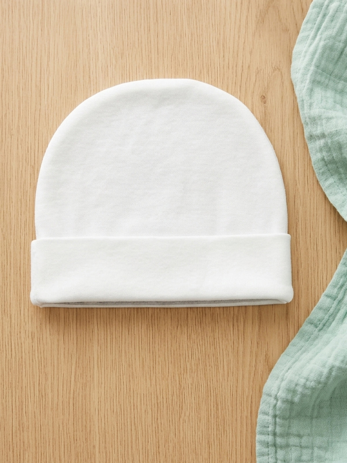 Baby Bow Beanie Cap – White