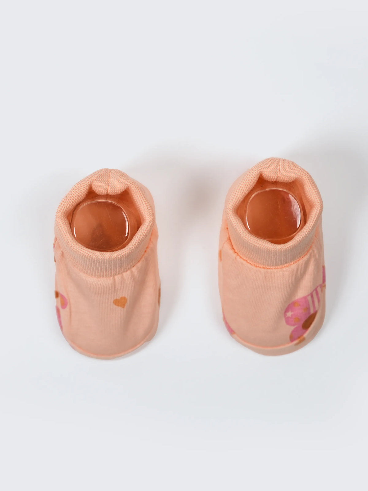 Newborn Cap, Mittens & Booties Set – Peach Print