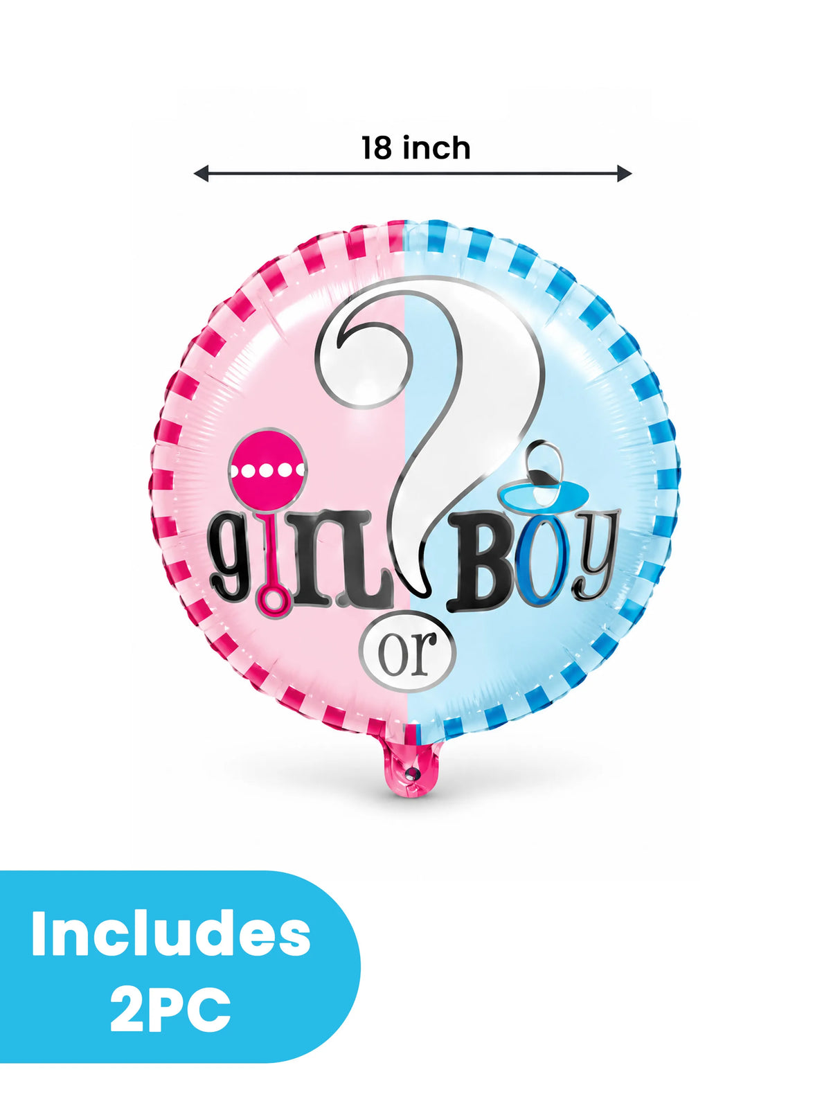 Baby Shower Foil Balloon Boy or Girl Gender Reveal Set 5-Piece