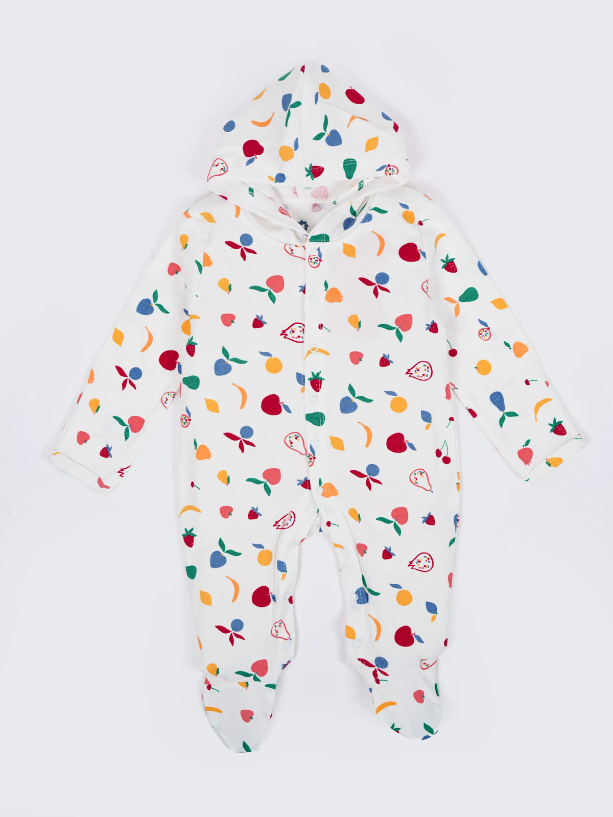 Unisex Baby Printed Hooded Sleepsuit