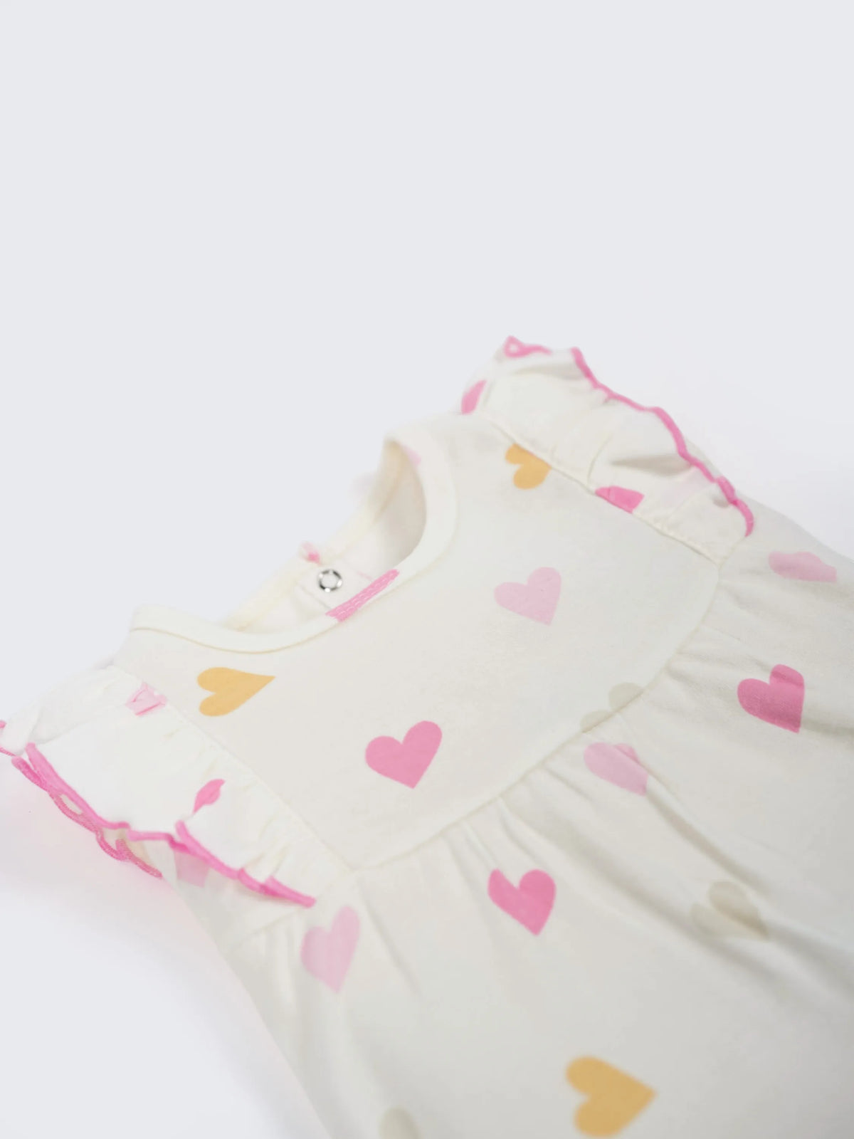 Baby Girls Heart Print Ruffle Romper