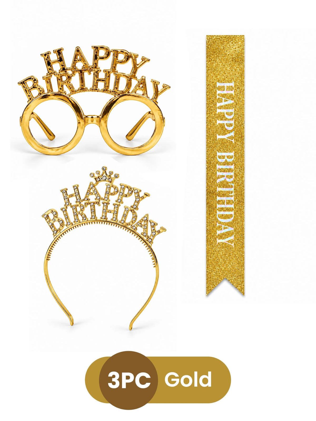 Happy Birthday Party Accessories Set – 3 Pcs