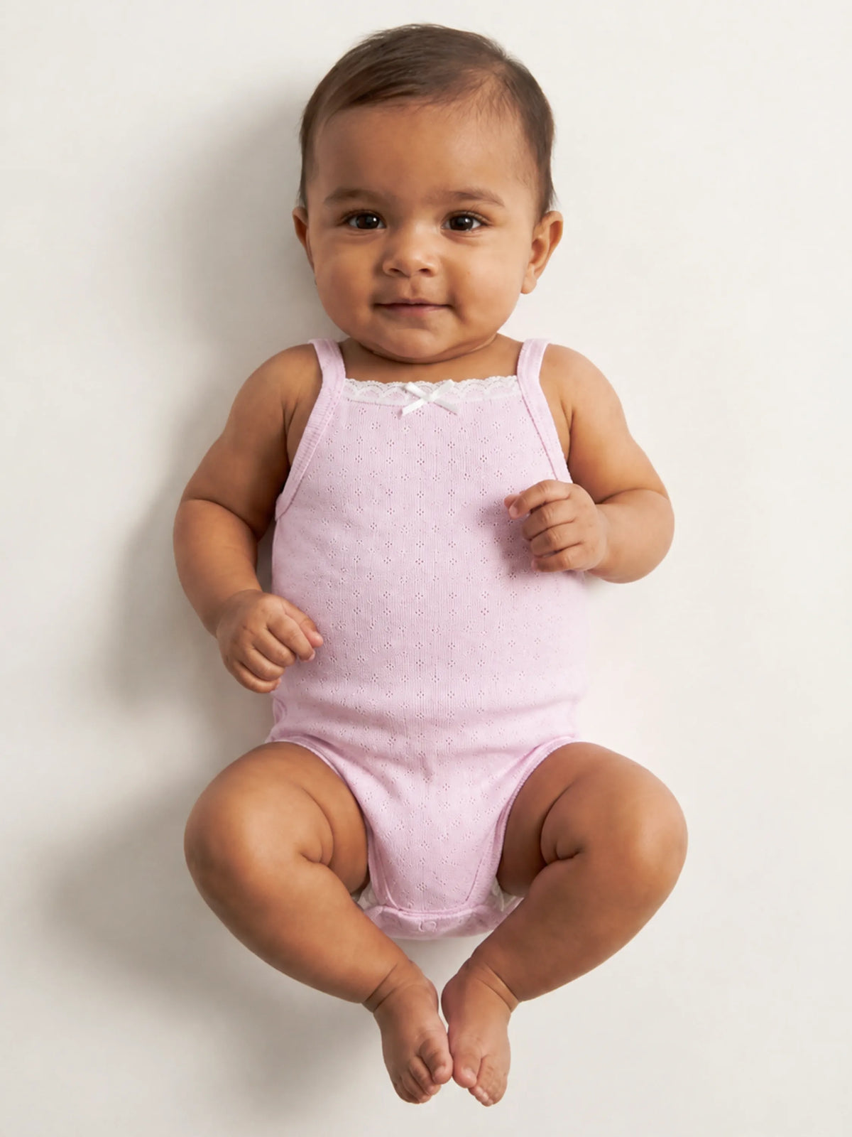 Baby Girls Pink Pointelle Bodysuit
