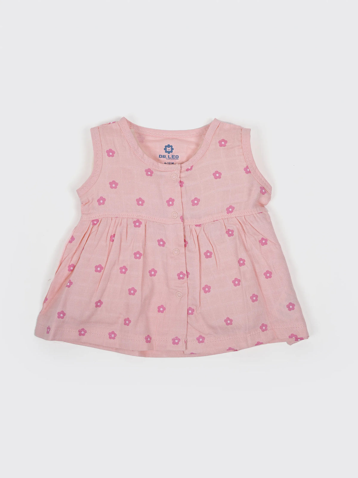 Baby Girls Pink Floral Cotton Frock