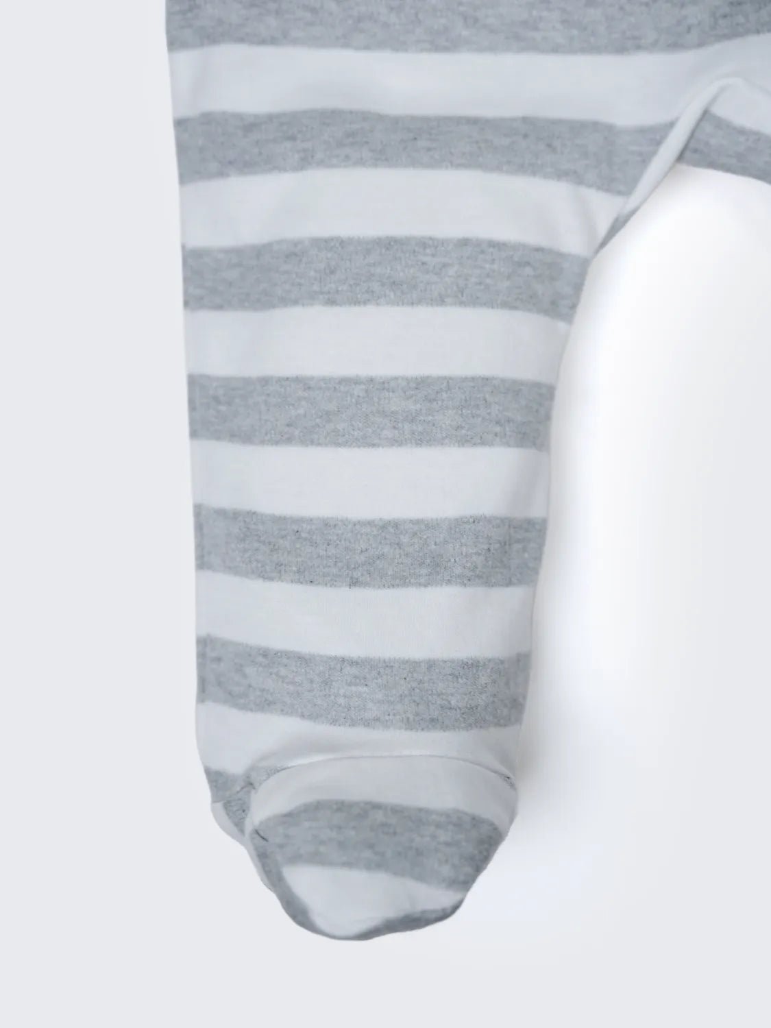 Grey Stripe Full Sleeve Footed Sleepsuit for Newborn Babies