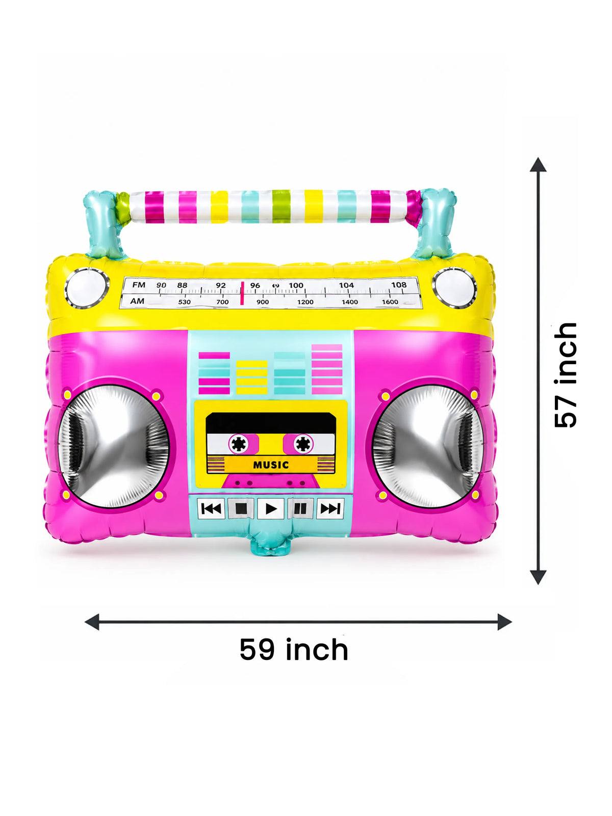 20 Piece Lets Party Foil Balloon Disco Ball Boombox Mylar Set