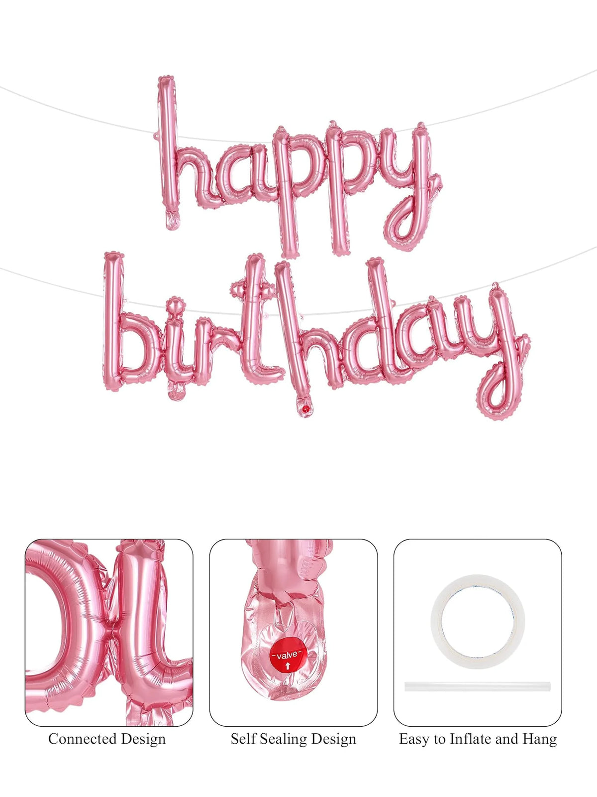 "Happy Birthday" Foil Balloon Banner