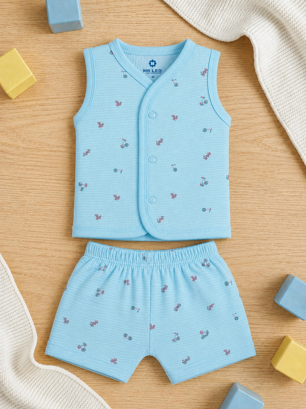 Baby Sleeveless Jabla & Shorts Set - Blue